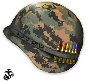  Marine Corps adds rainbow bullets for a promo pic