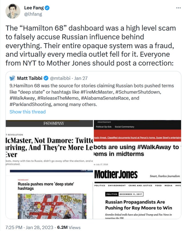 Hamilton 68 was not “a scam” and the media didn’t “fall for it.