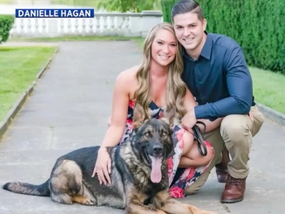 The Hagans paid $16,500 for the dog, which will fund the training of a new canine-officer pair.