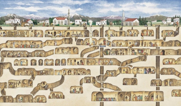 Ancient 18-level underground city located in Turkey